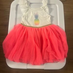 Toddler Summer Dress with Tulle & a Pineapple Design